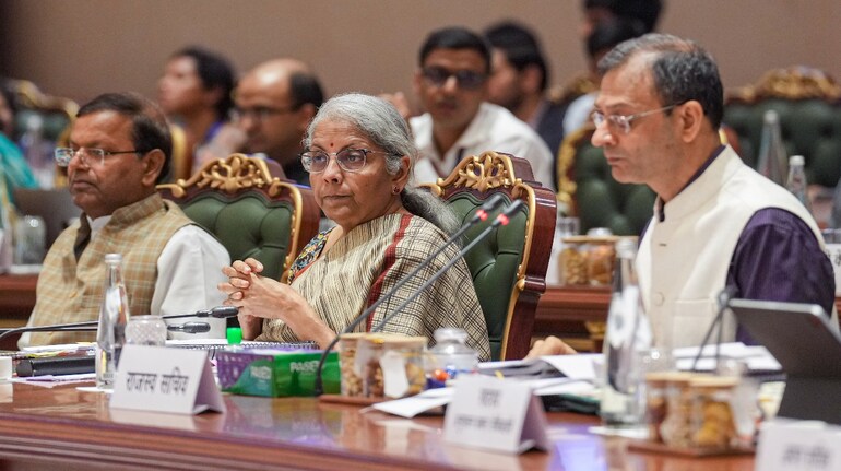 Union Finance Minister Nirmala Sitharaman chairs the 53rd GST Council meeting, in New Delhi, on June 22, 2024. (PTI Photo)