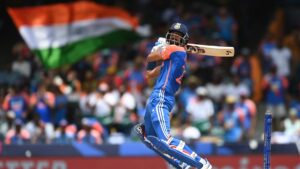 Looking at his innings progression, one would notice that he hit a boundary in five of those overs, maintaining the momentum and helping India reach a competitive score of 176. | Photo Credit: Getty Images

