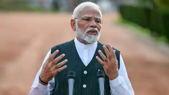 Prime Minister Narendra Modi gives a speech after staking claim to form the new union government as he was elected for his third term following the country's general election. (AFP)