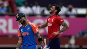 Virat Kohli has scored just 75 runs in seven innings at the T20 World Cup(PTI)