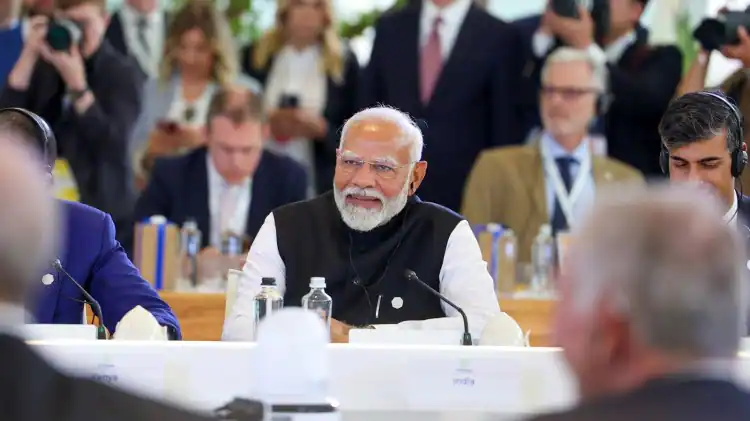 G7 Summit Live Updates: Prime Minister Narendra Modi during the G7 Outreach Session. (PTI)