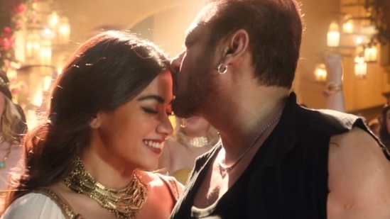 Sikandar box office collection day 9: Rashmika Mandanna and Salman Khan in a still from the film.